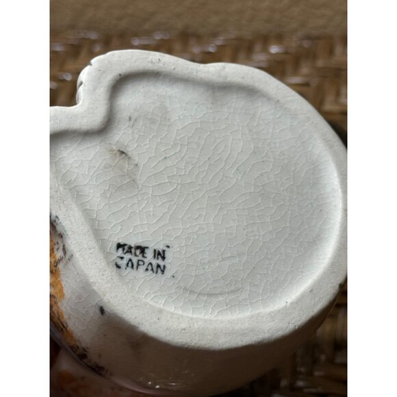 Antique Hand-Painted Ceramic Cat Creamer Creamer Handle Japan - Picture 8 of 9